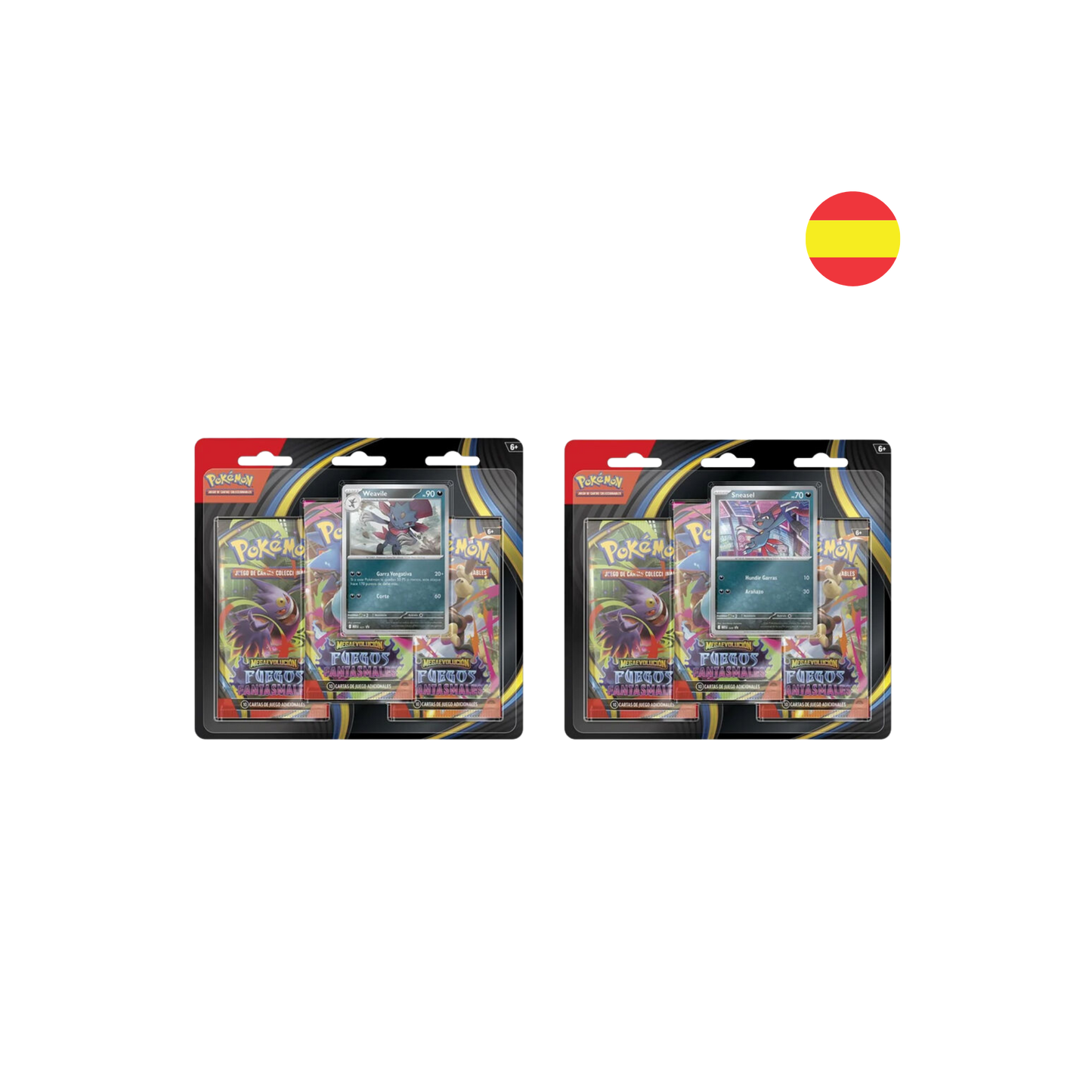 Pokémon - Blister 3 Sobres Fuegos Fantasmales